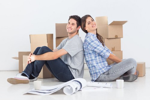 Student removal team planning a move in a Mayfair apartment building
