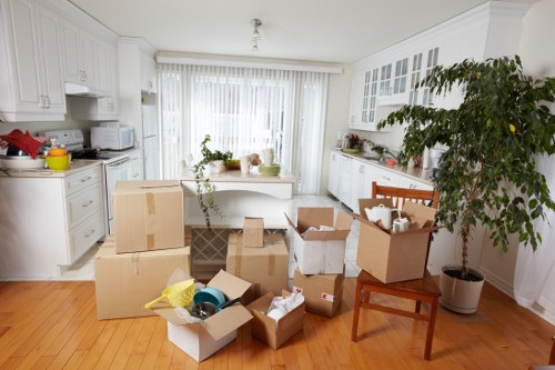 Assorted boxes and packing materials suitable for Mayfair relocations