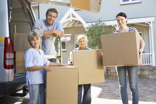 Careful unloading and placement of boxes in a Mayfair residence