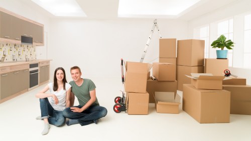 Careful furniture handling inside a Mayfair apartment building
