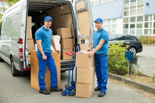Packed boxes and protected furniture ready for a Mayfair house removal